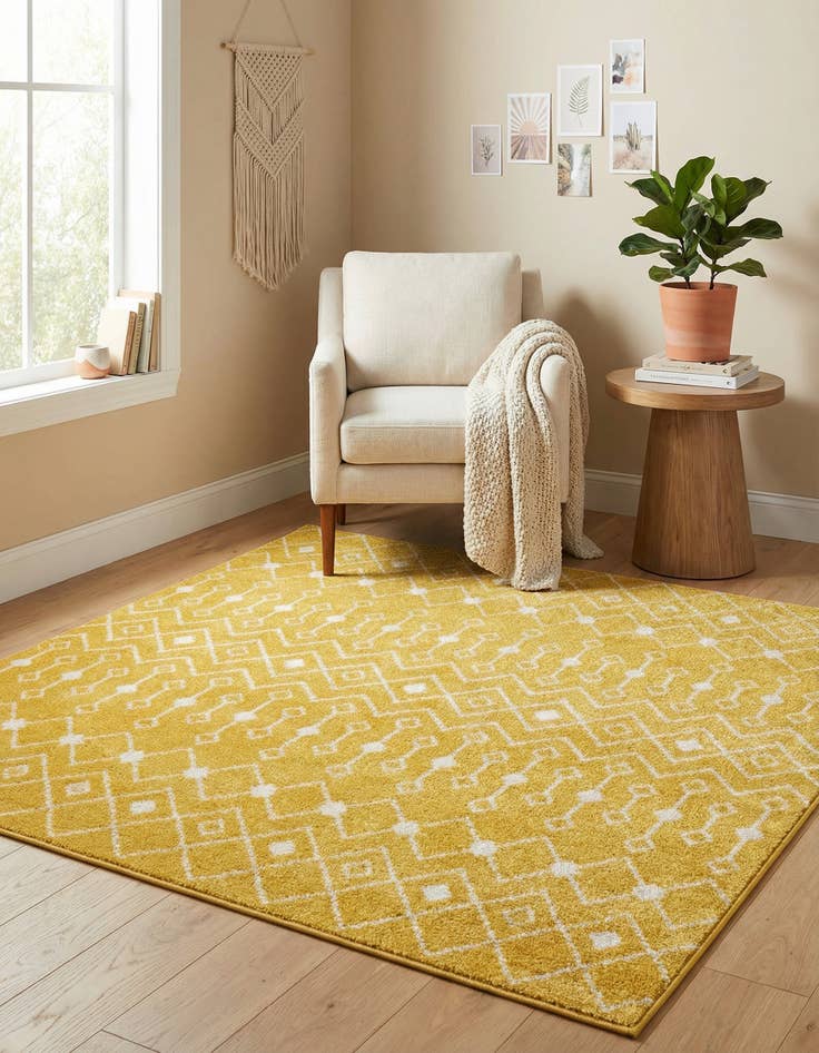 Detail image of 6' x 6' Moroccan Trellis Square Rug