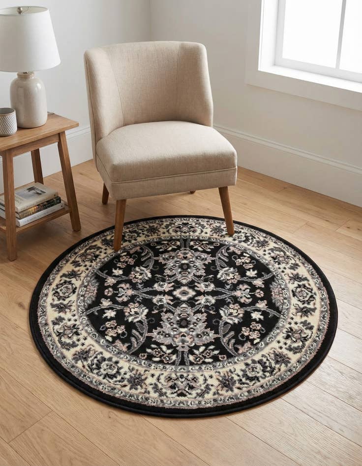 Detail image of 3' x 3' Kashan Design Round Rug