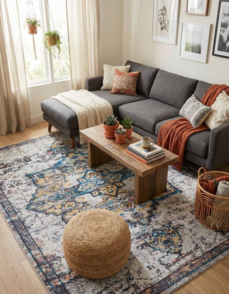 Detail image of 10' 6 x 13'  Washable Renaissance Rug