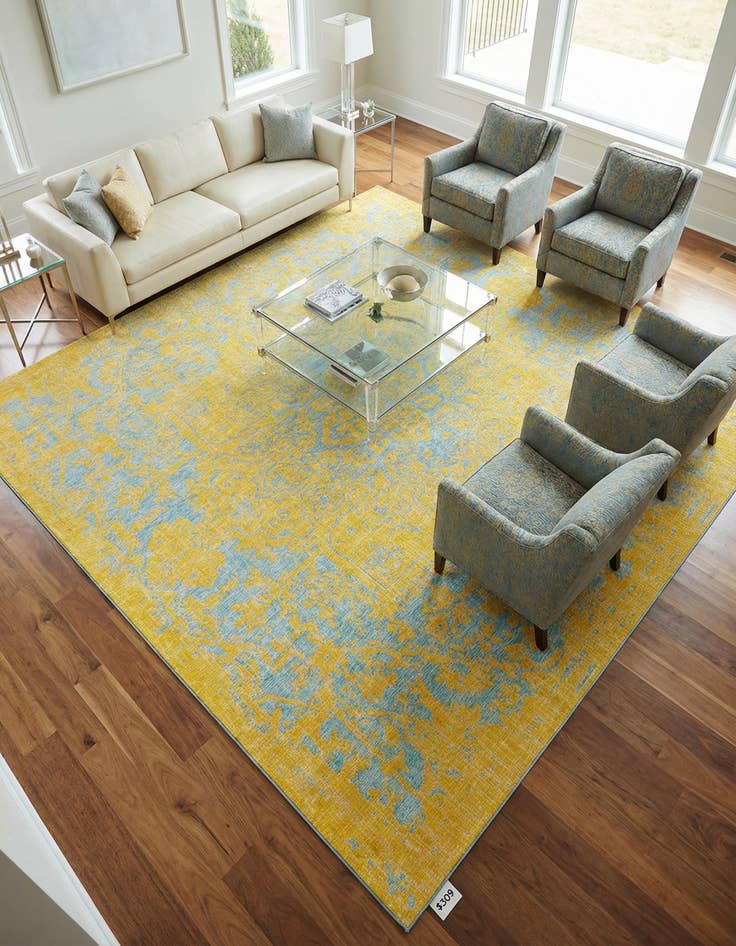 Detail image of 13' x 13'  Washable Jill Zarin Dubai Indoor / Outdoor Square Rug