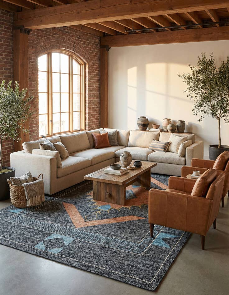 Detail image of 10' x 14' 1  Hand Woven Kilim Wool Rug