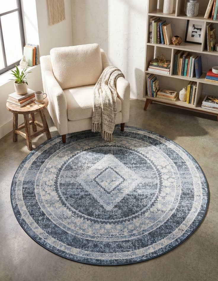 Detail image of 5' 3 x 5' 3 Kamala Washable Round Rug