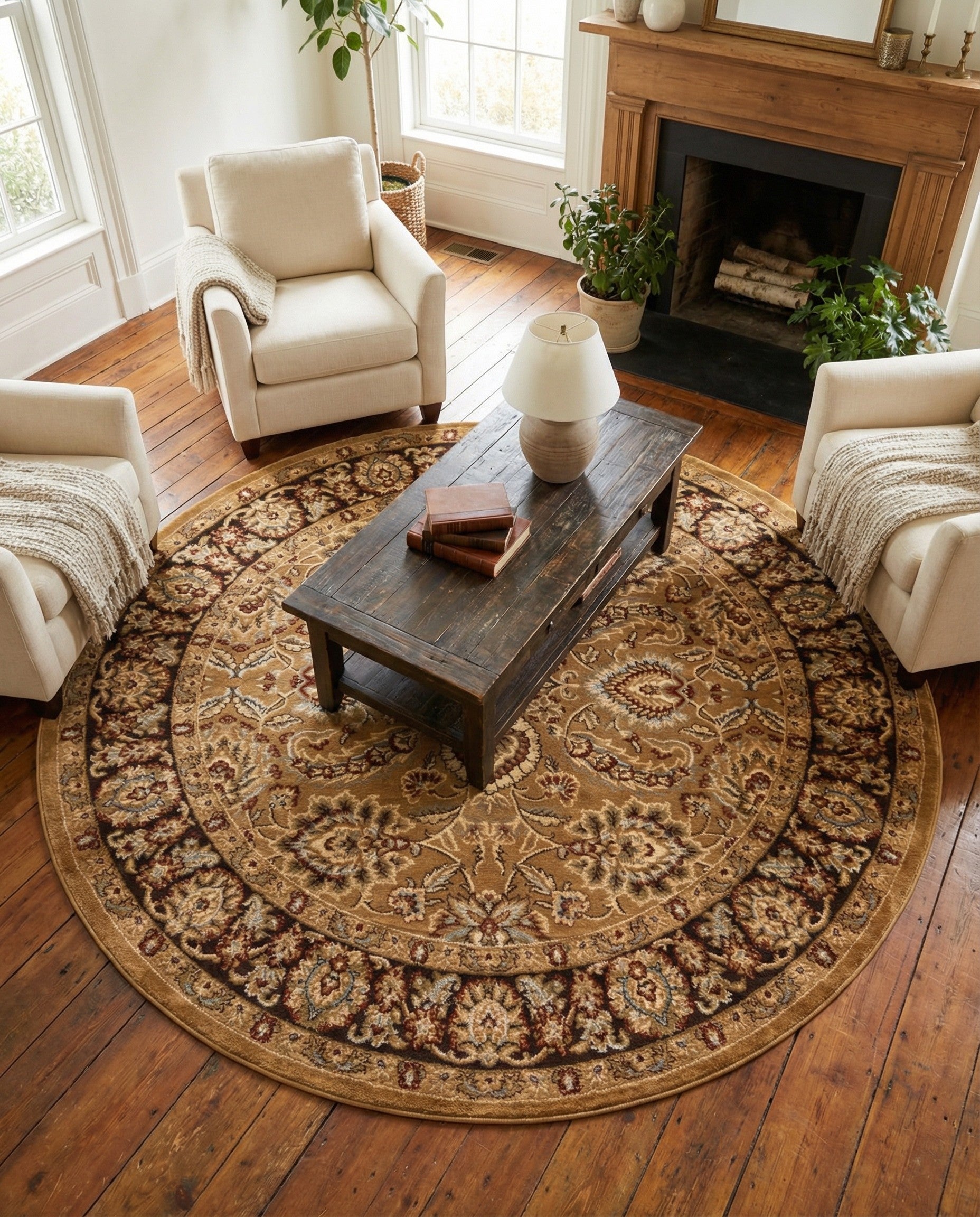 7' 10 x 7' 10 Classic Agra Round Rug