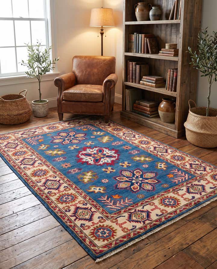 3' 2 x 4' 10 Hand Knotted Kazak Rug