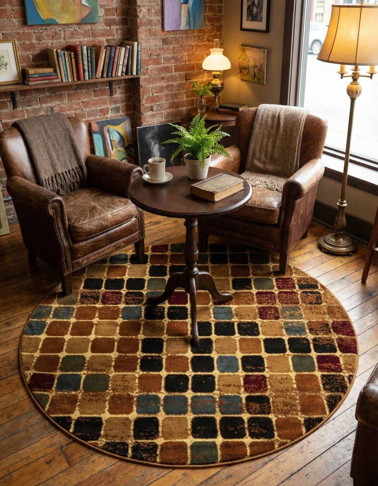 Detail image of 5' 3 x 5' 3 Cafe Round Rug