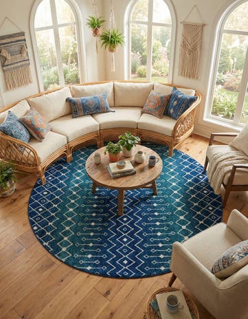 10' x 10' Moroccan Trellis Round Rug