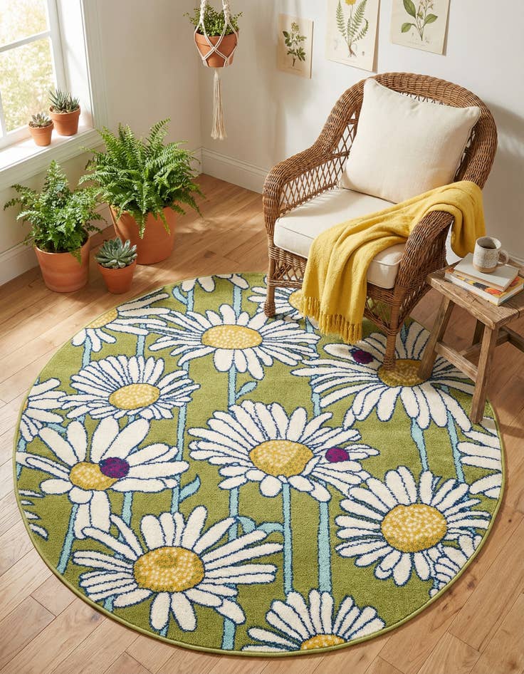 Detail image of 5' 3 x 5' 3 Bloom Round Rug