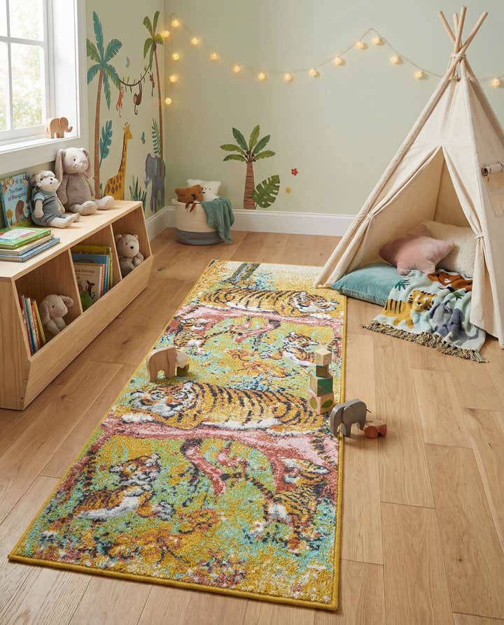 2' 2 x 6' 1 Tiger Whimsy Kids Runner Rug