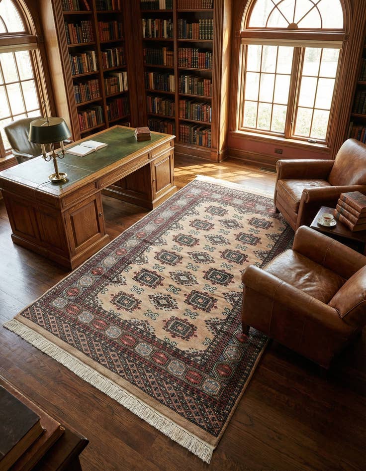 Detail image of 4' x 6' 5 Hand Knotted Bokhara Oriental Rug