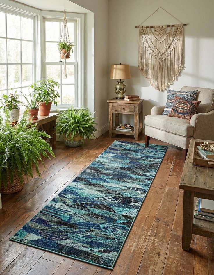 Detail image of 2' 2 x 6' 9 Washable Mesa Runner Rug