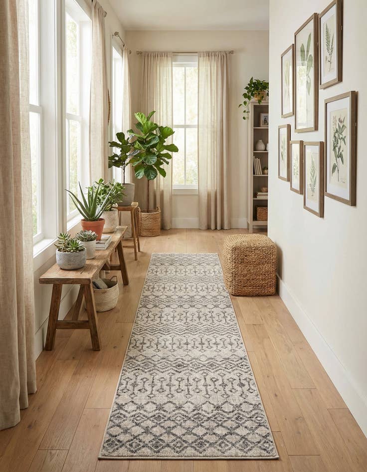 Detail image of 2' 7 x 12' Eco Trellis Runner Rug