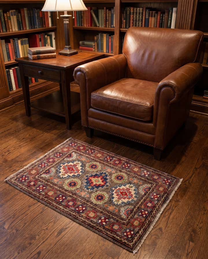 2' x 2' 10 Hand Knotted Kazak Rug