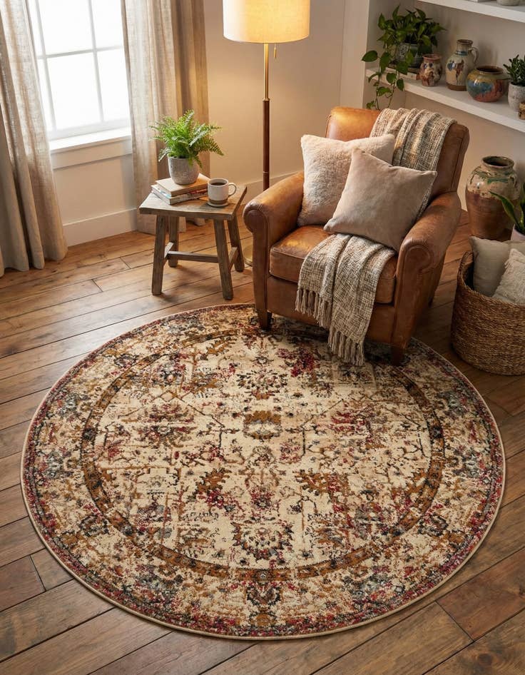 Detail image of 5' 3 x 5' 3 Saturn Round Rug