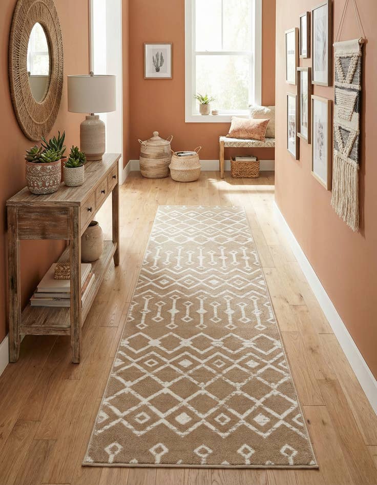 Detail image of 2' 6 x 8' 2 Kasbah Trellis Runner Rug
