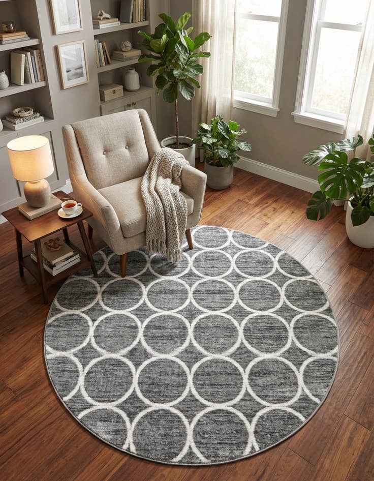 Detail image of 5' x 5' Lattice Trellis Round Rug