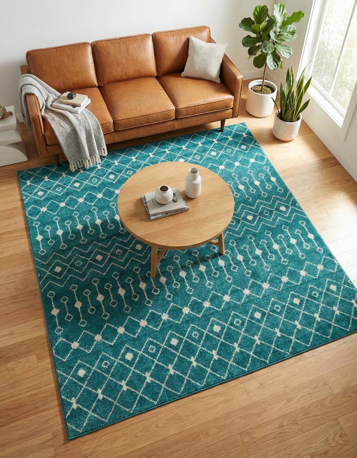 Detail image of 7' 10 x 7' 10 Moroccan Trellis Square Rug