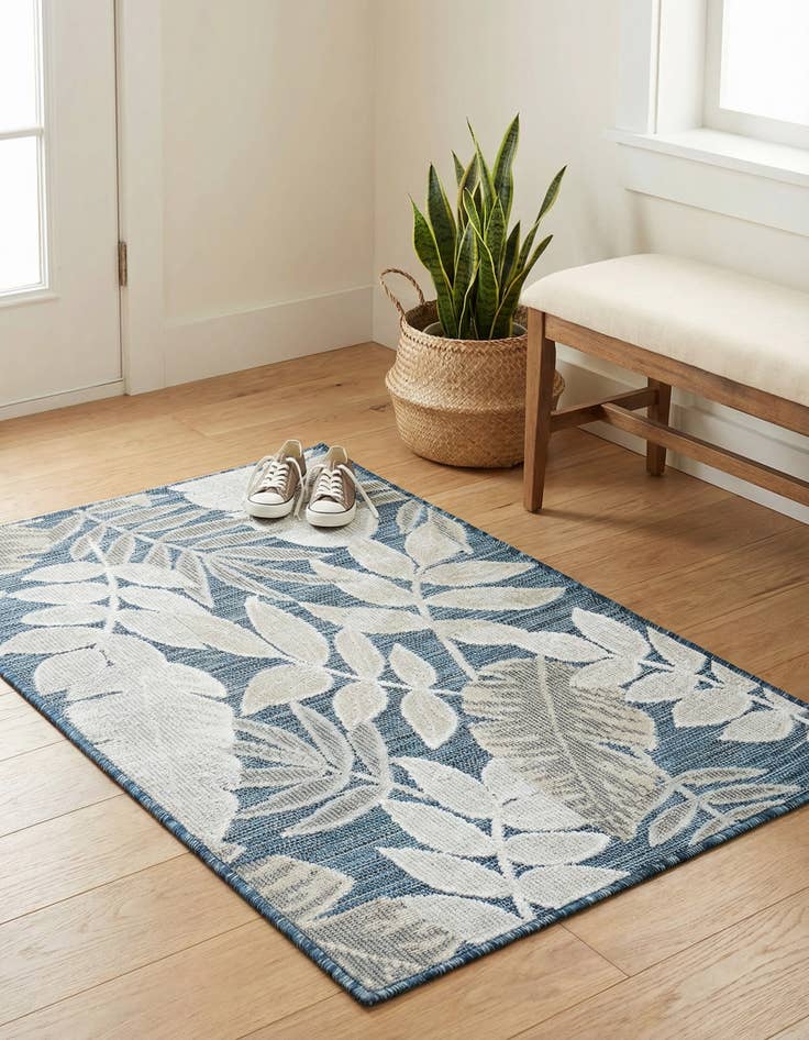 Detail image of 2' 2 x 3' Washable Botanical Indoor / Outdoor Rug