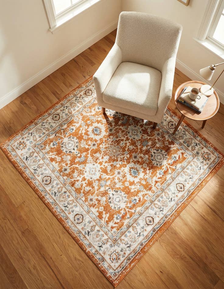 Detail image of 5' 3 x 5' 3 Charlotte Square Rug