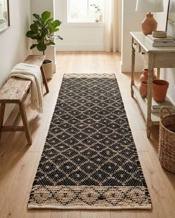 2' 2 x 6' 1 Hand Woven Chindi Trellis Runner Rug