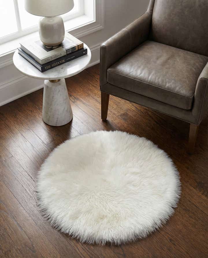 2' x 2' Sheepskin Round Rug
