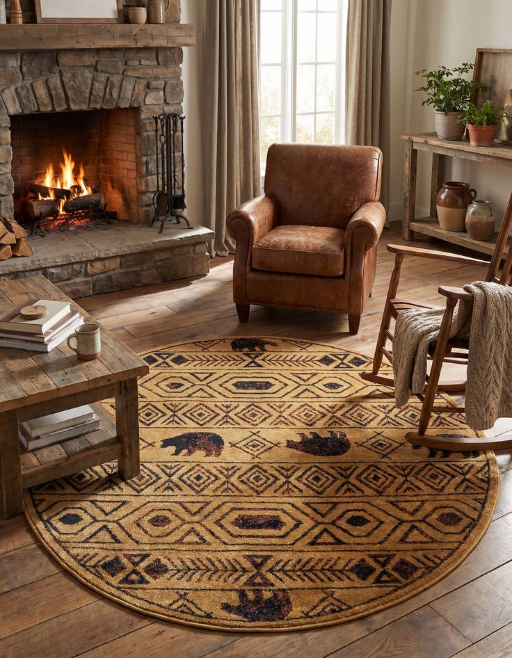 Detail image of 5' 3 x 5' 3 Pioneer Round Rug
