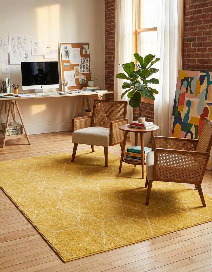 Detail image of 6' x 9' Lattice Frieze Rug