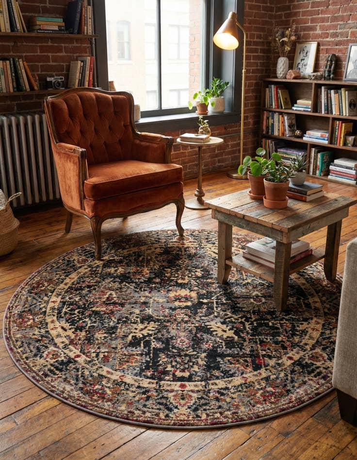 Detail image of 5' 3 x 5' 3 Saturn Round Rug