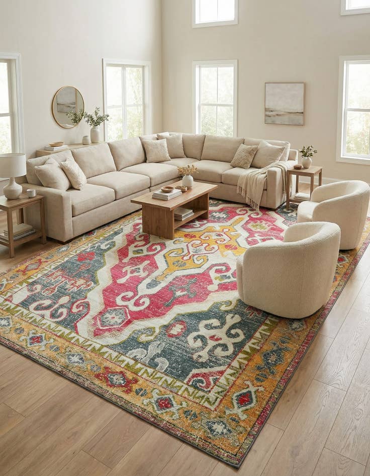 Detail image of 10' 6 x 16' 5 Washable Carnevale Rug