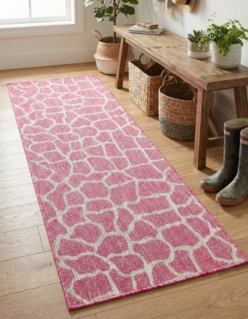 Magenta Easy-Clean Safari Indoor / Outdoor Runner Rug