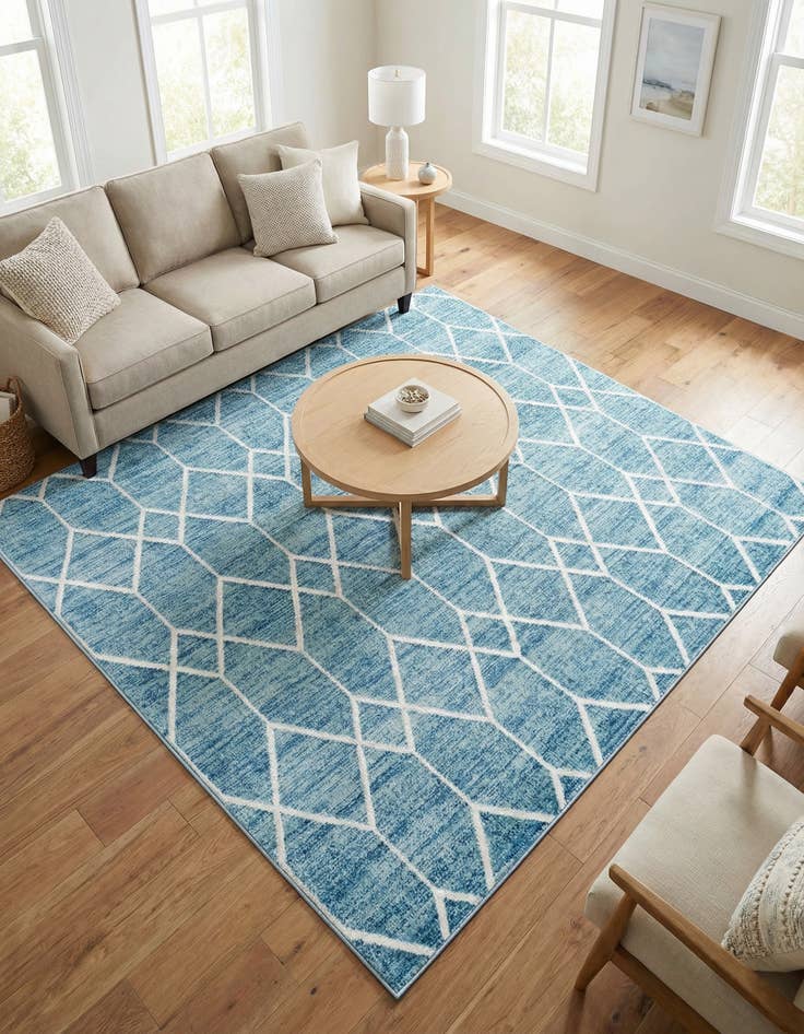 Detail image of 7' x 7' Lattice Trellis Square Rug
