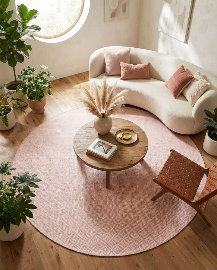10' x 10' Hand Woven Geo Trellis Flatweave Round Rug