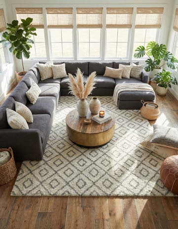 10' 8 x 14' Lattice Shag Rug