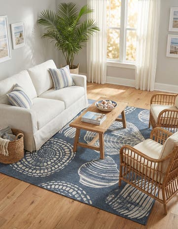 7' 10 x 10' Easy-Clean Coastal Indoor / Outdoor Rug