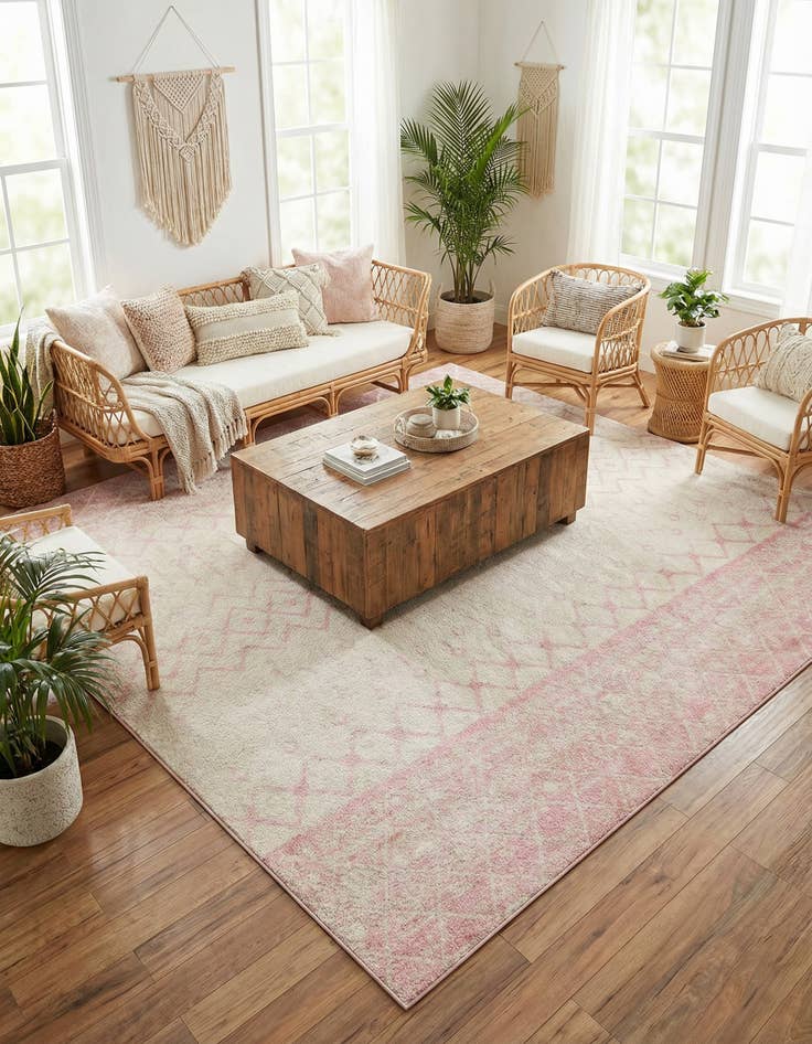 Detail image of 10' x 10' Moroccan Trellis Square Rug