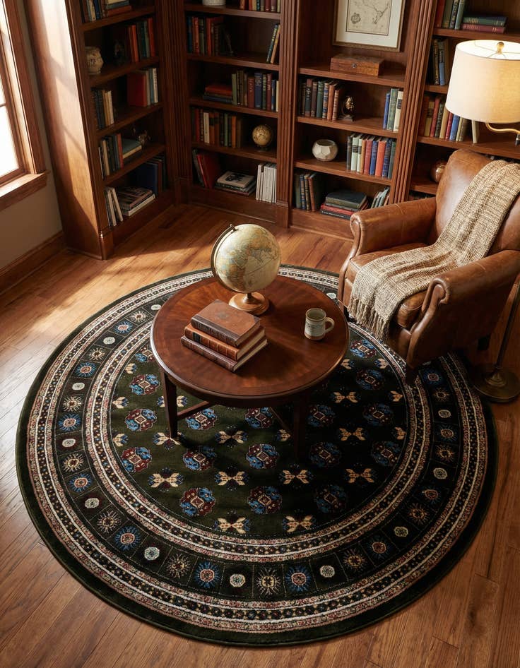 Detail image of 6' x 6' Bokhara Round Rug