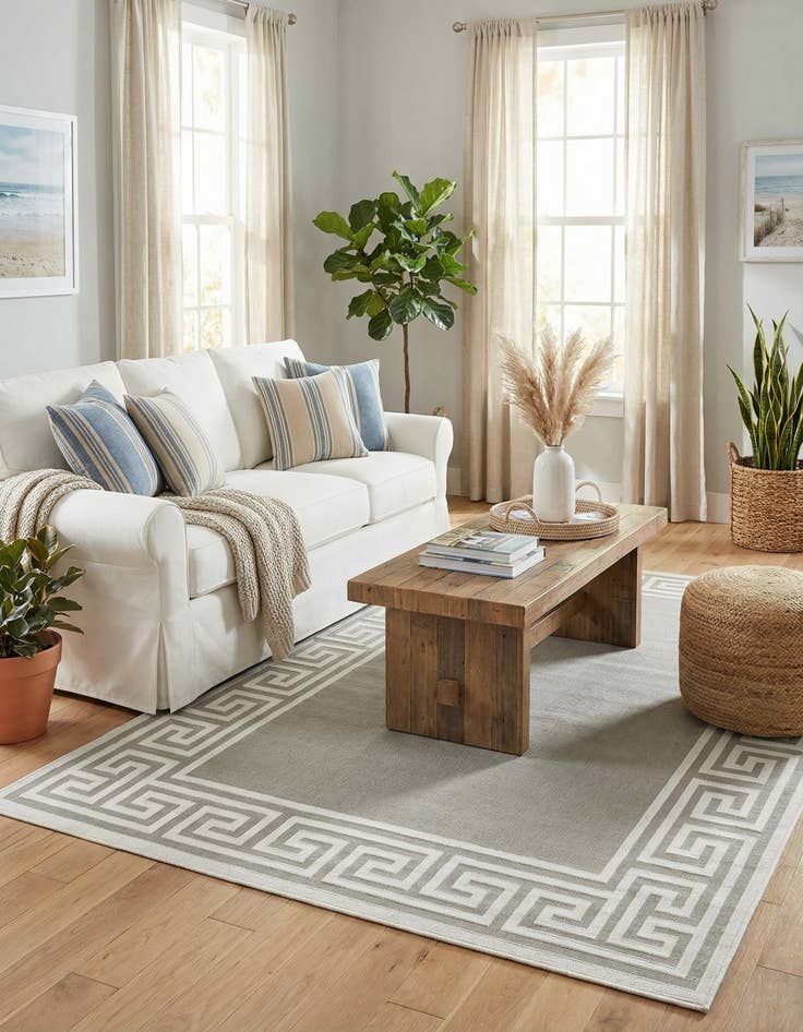 Detail image of 5' 3 x 8' Washable Coastal Indoor / Outdoor Rug