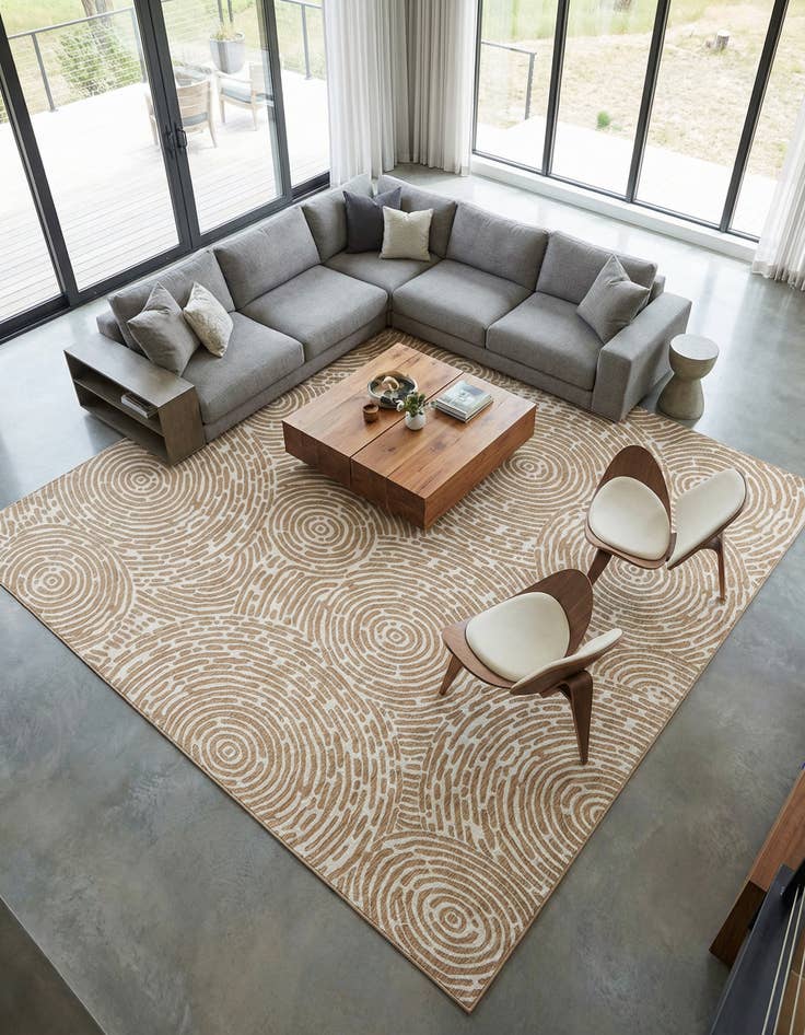 Detail image of 13' x 13' Easy-Clean Modern Indoor / Outdoor Square Rug