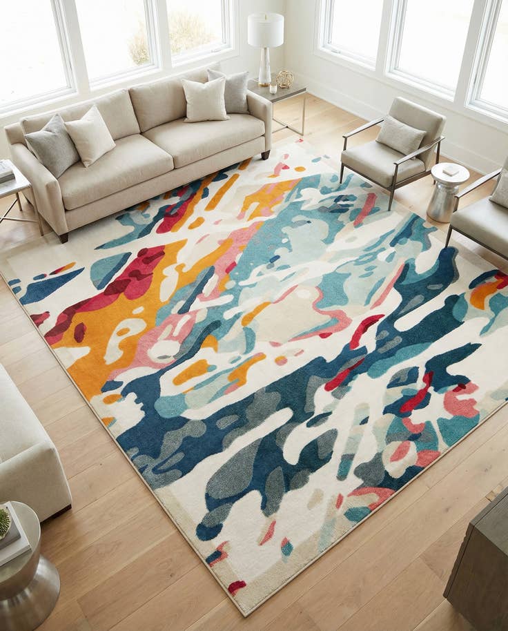 Detail image of 10' x 10' Easy-Clean Casablanca Indoor / Outdoor Square Rug