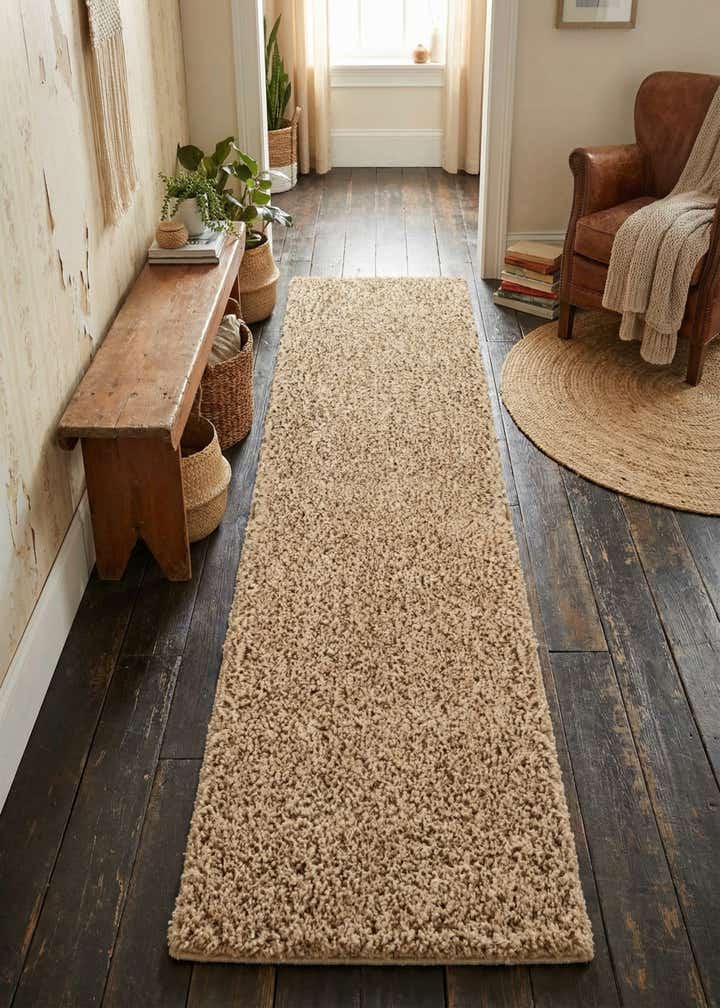2' x 6' 9 Soft Solid Shag Runner Rug