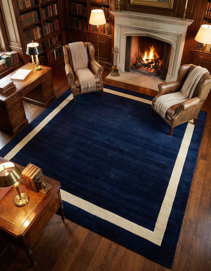 Detail image of 10' x 10' Jill Zarin Border Wool Square Rug