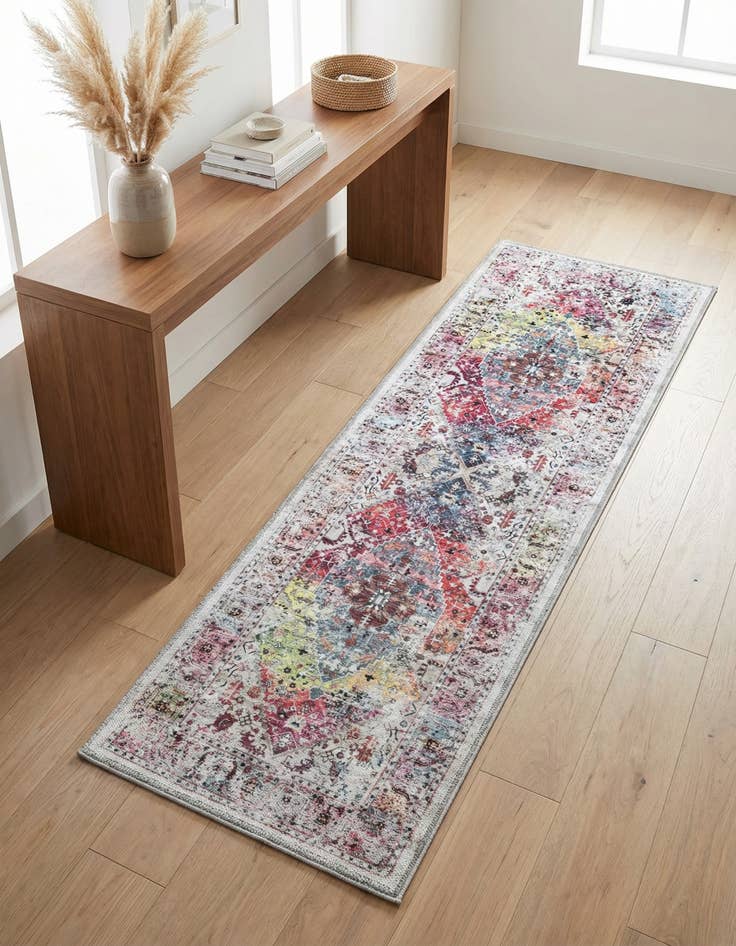 Detail image of 2' x 6'  Washable Yara Runner Rug