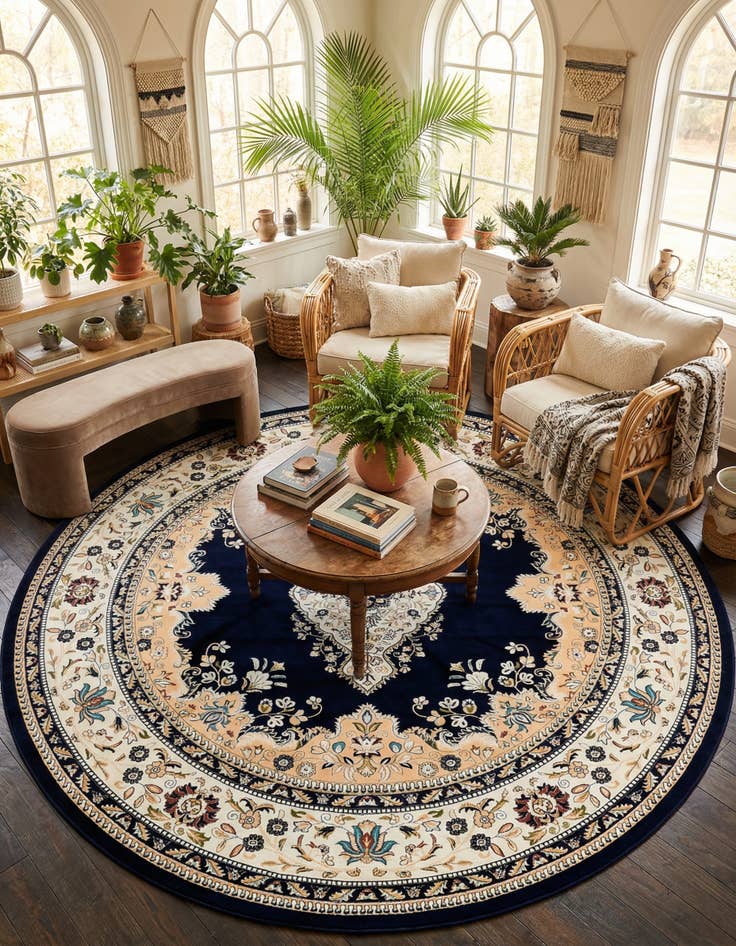 Detail image of 10' x 10' Nain Design Round Rug