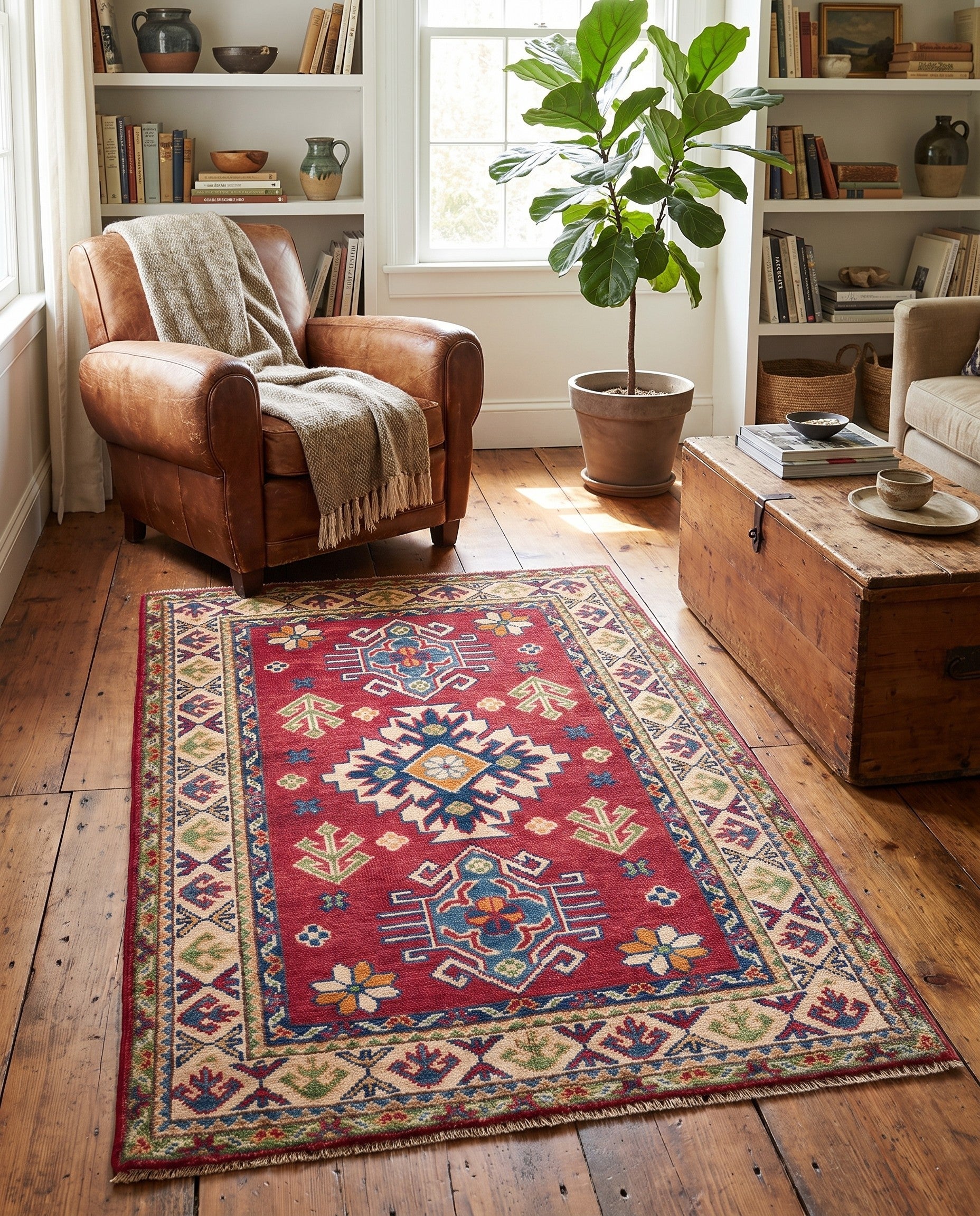 Detail image 3 of 10: 2' 7 x 4' 2 Hand Knotted Kazak Rug