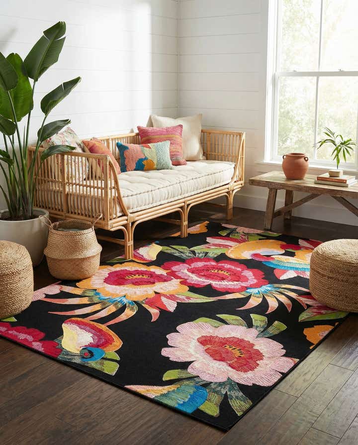 7' x 10' Easy-Clean Botanical Indoor / Outdoor Rug