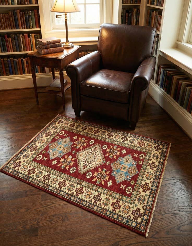 Detail image of 2' 10 x 3' 10 Hand Knotted Kazak Oriental Rug