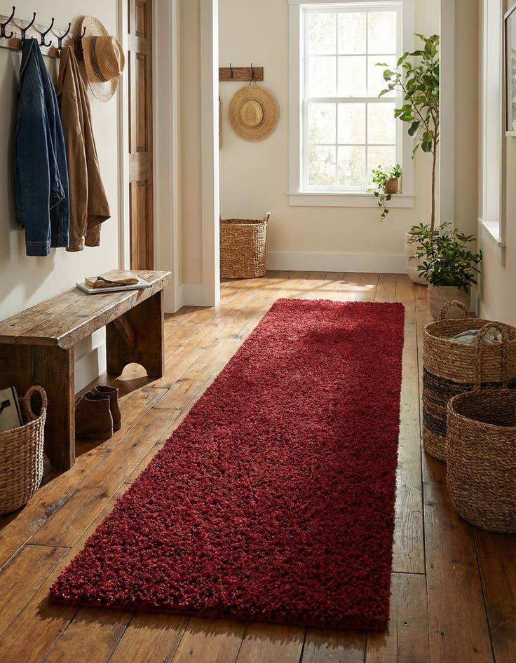 Detail image of  2' 7 x 10' Solid Shag Runner Rug