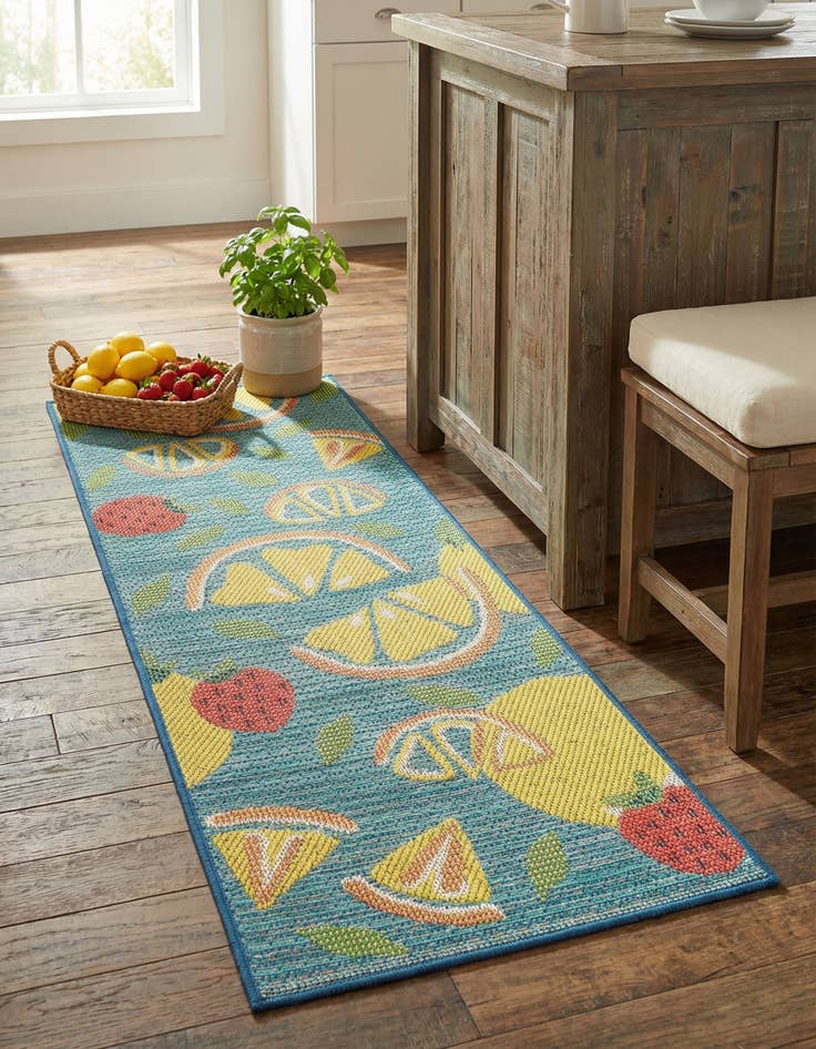Detail image of 2' x 5' 1  Washable Baja Indoor / Outdoor Runner Rug