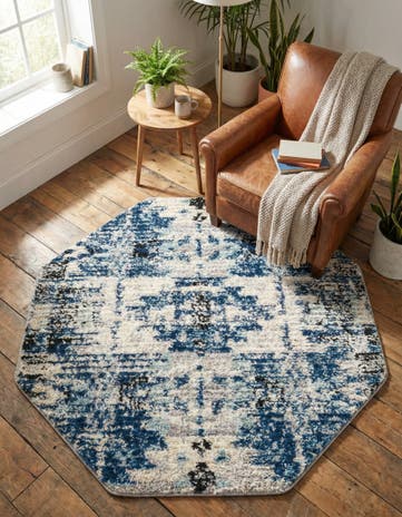 Blue Tucson Octagon Rug