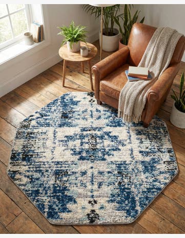 Blue Tucson Octagon Rug
