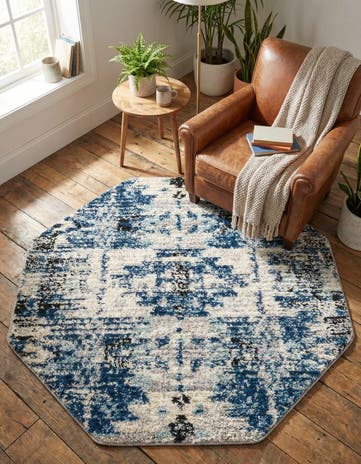 Blue Tucson Octagon Rug